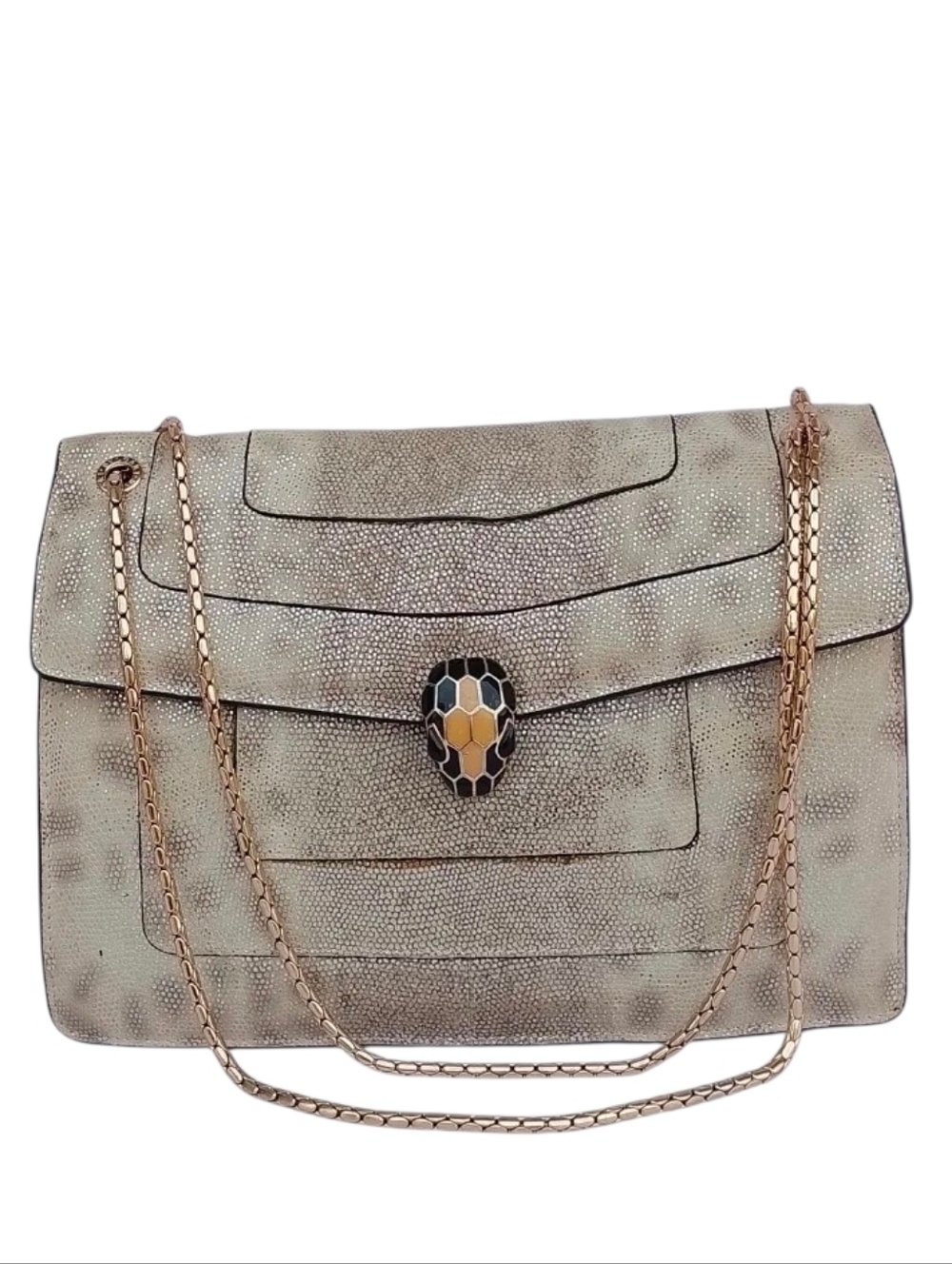Bvlgari Karung Serpentine Forever Snake-Texture Chain Shoulder Bag